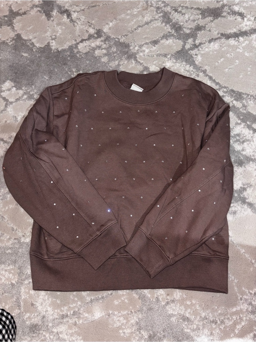 Mauve Embellished Crewneck Sweater Medium